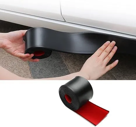 13ft*3.15in Side Skirts Protector, Universal Rubber Anti-Scratch Edge Guards for Cars, Sedans, Truck, SUV Bumper (Black)