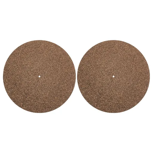 2Pcs Turntable Mat Cork Turntable Mat Cork Non-Slip Anti-Static Cork Mats Music Supply 29.70X29.70X0.10CM Brown