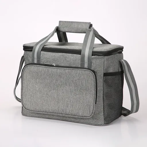 15L Oxford Thermal Lunch Bag, Portable Leakproof PEVA Liner Tote Bag, Waterproof Outdoor Picnic Camping Beach Lunch Cooler Bag for Food Storage, Keep Warm & Cold(gray)