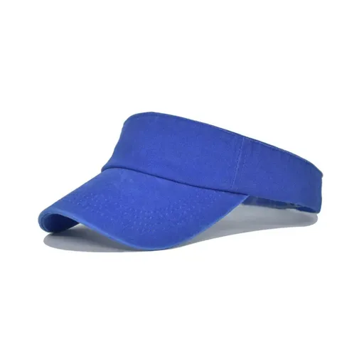 Unisex Summer Denim Sun Visor Cap Breathable Washed Running Hat - Blue