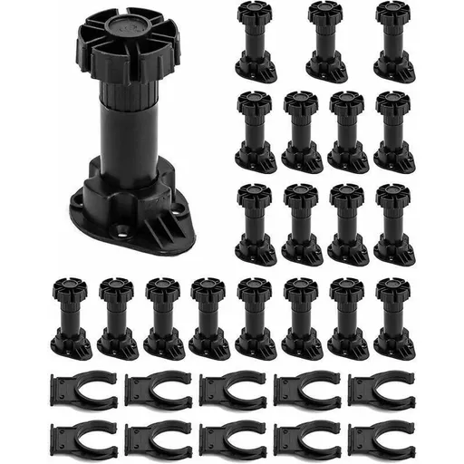 20 Pcs Legs of Furniture Legs of Kitchen Books with 10 Supports of Mounting Extended Range, 100120 mm