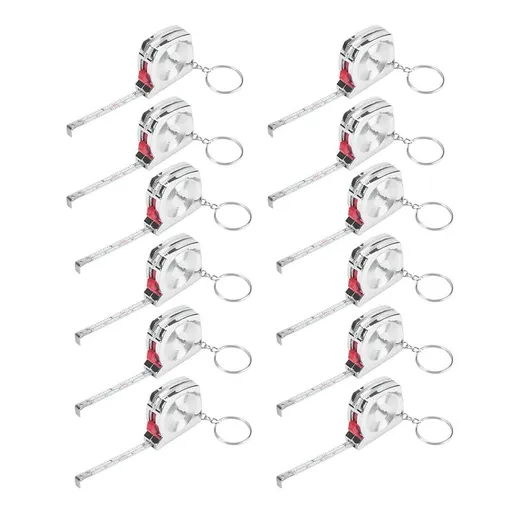 50 Pcs Keychain Tape Measure, 4x4x1.5 cm OPP Bag Packaging, Small Retractable Pocket Ruler for Adults and Kids