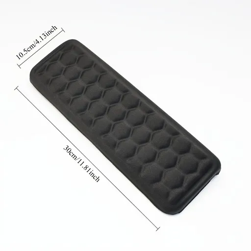 Black ergonomic wrist rest, keyboard wrist support, comfortable typing, wrist cushion, office ergonomics, Australian workspace, carpal tunnel prevention, plush wrist pad