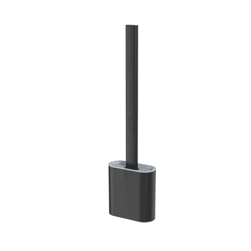 Creative Detachable Wall-Mounted Soft Glue Long Handle Toilet Brush Set Home Toilet Cleaning Brush (Black)