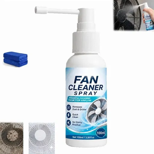 Multi-purpose Fan Cleaning Spray, 100ml Fan Cleaner Spray, Powerful No-Rinse Sprays, Deep Dust Grease Removal, Quick Wipe Clean, For Ceiling, Floor & Stand up Fans
