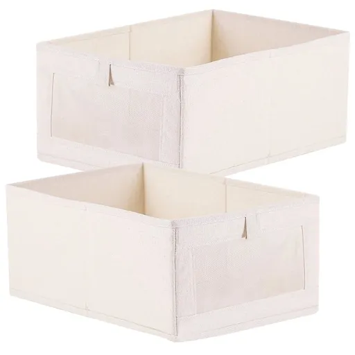 2-Pack Clothes Storage Organizer Boxes for Wardrobe, Closet, Clothes Holder Bins for Home Organization