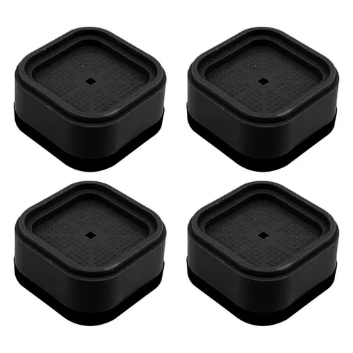 Furniture Risers, 4 Pcs Adjustable Bed Raiser Blocks, 2.7x2.7x1.3 Inch Anti-Slip Shock-Proof Pads, Stackable Supports for Table, Sofa, Cabinet and Bed Legs,Black