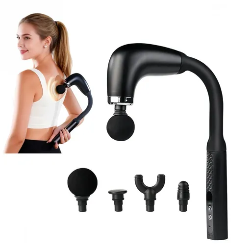 erchangeable heads for relieving muscle pain in the back/neck/shoulders/waist/arms/legs/and feet - Black - Size 34cm*25*5cm