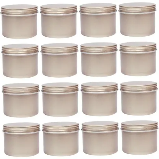 16 Piece Round Aluminum Tin Set with Lids for Tea Balm Jewelry and Crafts