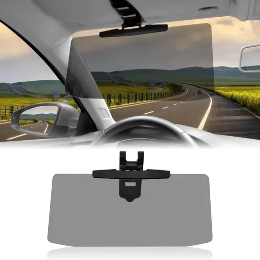 Black Polarized Car Sun Visor Extender, Anti Glare UV Protection, 32 x 14.5 cm