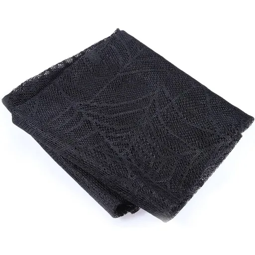 Black Polyester Halloween Tablecloth 122x244cm Spider Web Bat Design, Reusable Creepy Table Cover for Festivals and Spooky Decor
