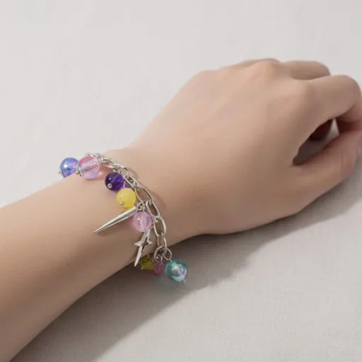 Veile Studios Cartoon Anime: Demon Slayer Girl Group Bracelet Fashion Diy Beaded Alloy Drip Oil Jewelry