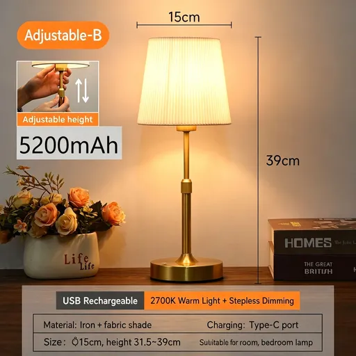 5200mAh Gold B1 Retractable Reading Lamp | Christmas Cozy Read Gift