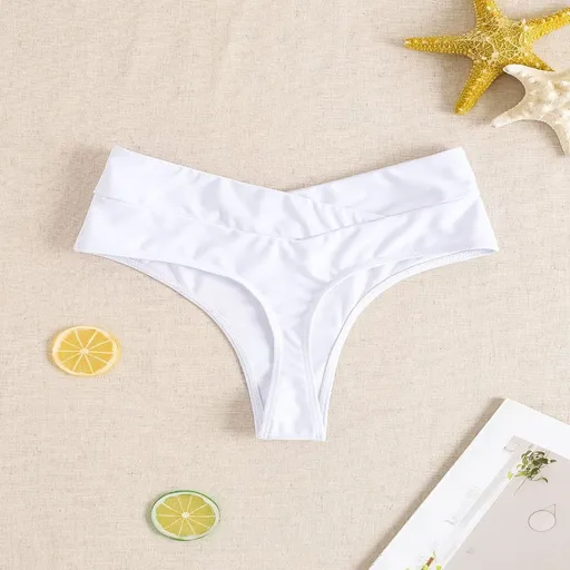 Sexy Cross Bikini Bottoms Thong For Women - White - Xl