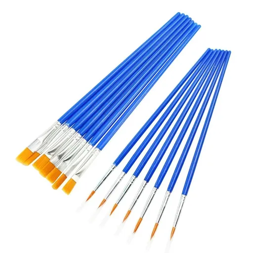 50/100PCS Plastic Flat Tip Hook Line Brushes for DIY Ceramics and Watercolor Painting - 100PCS Mixed