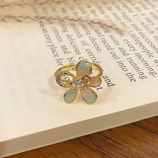 Drip‑Paint Enamel Decorative Finger Ring | Holiday Stacking Ornament | Luxury Versatile Open‑End Ladies Band