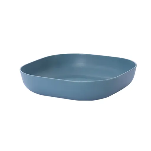 1 Piece Square Cereal Bowls,Plastic Small Bowls For Kitchen,Reusable Lightweight Dinner Plate,Plastic Square Bowl,Shallow, Blue, 14 x 14 x 3 cm