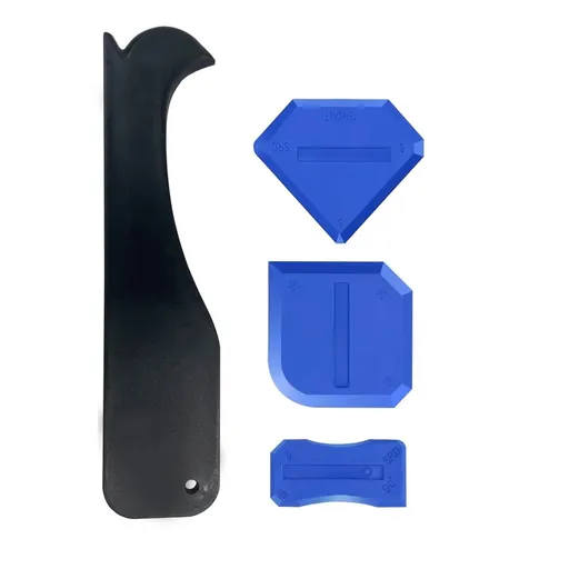 4Pcs Plastic Caulking Tool Set - Versatile Caulk Remover & Scraper for Easy Caulk Removal and Precise Application - Essential