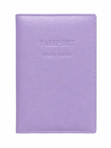Pierre Cardin Slim Leather Passport Wallet Holder RFID Case Cover - Lilac