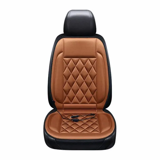 Car Seat Heating Pad, 2 Adjustable Heat Settings, Deluxe Car Seat Heating Pad, Car Seat Heating, for Regular Driving, Storage and Travel, 12V, Brown