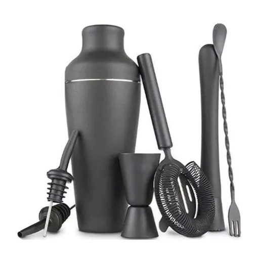 Stainless Steel Cocktail Shaker Set, Matte Black