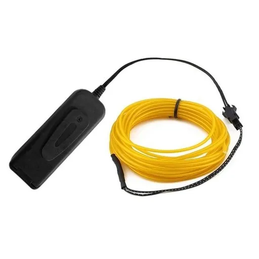 House Of Dasein El Wire Glowing Neon Diy Decorations Dance Party Costumes 1M / 3M 5M - Yellow - 5M