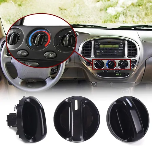 3Pcs Tundra AC Knobs Replacement Compatible with 2000 2001 2002 2003 2004 2005 2006 Toyota Tundra A/C Air Conditioner Heater Blower Fan Control Knob 55905-0C010, 559050C010