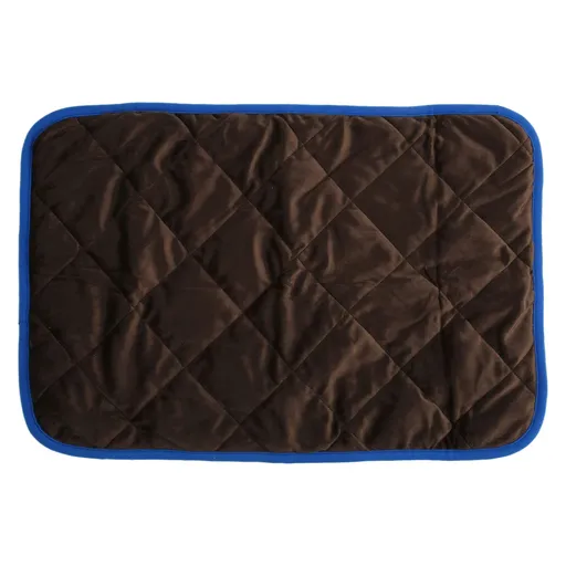 Dog Crate Mat – Waterproof, Non-Slip, Machine Washable Crate Mat – Soft, Durable Kennel Mat for Dogs – Pet Bed for Crates, Travel or Home Use - Coffee color (blue edgingS:40*50CM)