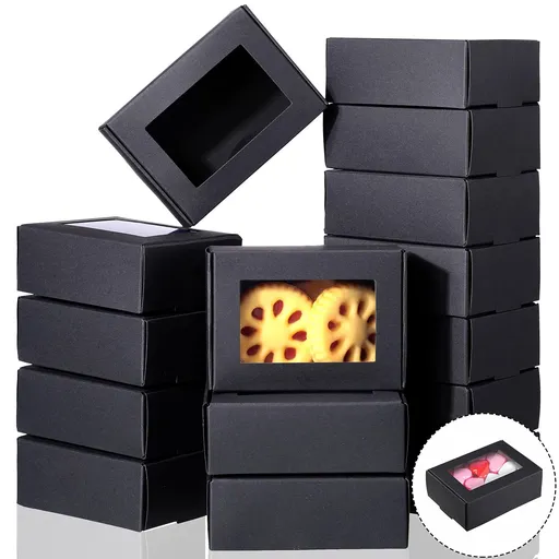 30 Pcs Soap Boxes for Homemade Soap Boxes Packaging Small Gift Box Mini Kraft Treat Boxes with Window Present Packaging Box