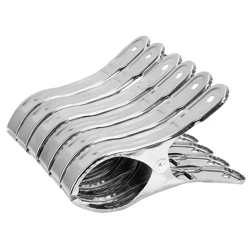 6PCS Giant Clothes Pins,Metal Clip - Keep Your Towel from Blowing Away, Suitable for Home Use/Beach Chairs on Cruise Ships