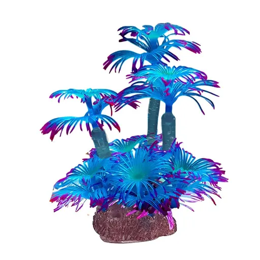 Soft Silicone Coral Aquarium Decoration Odor-Free Fish Tank Scenery Simulation - Blue