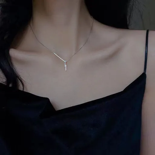 Necklace Women Alloy Bow Water Wave Chain Simple necklace