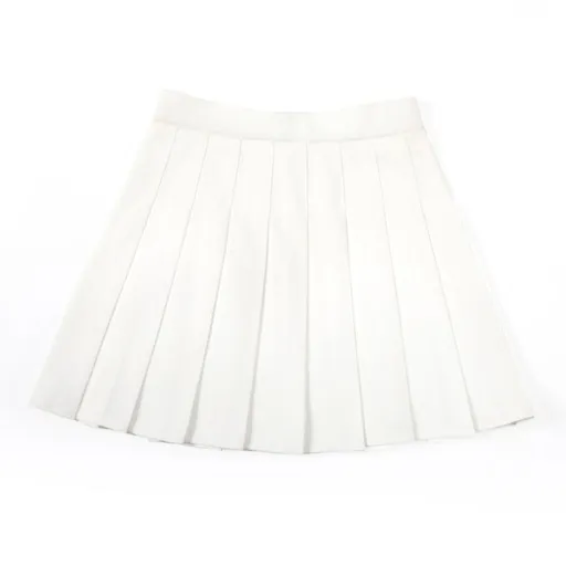 Xiang Mei Mei Women's Pleated Mini Skirt Poly White