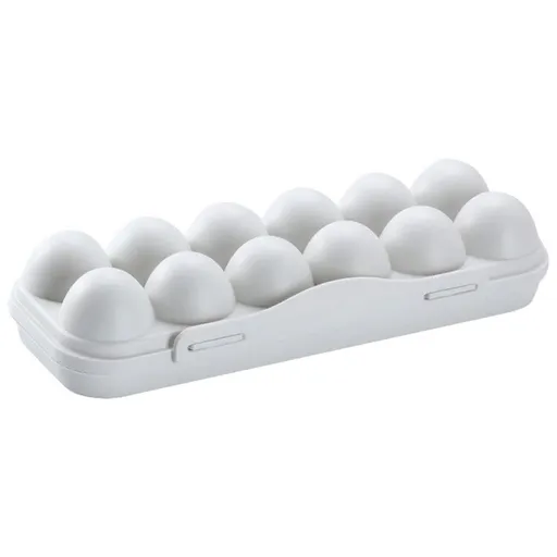 Egg Holder Refrigerator Egg Holder 12 Count Egg Storage Container Plastic Covered Egg Tray Dozen-section Carrier Bin with Lid