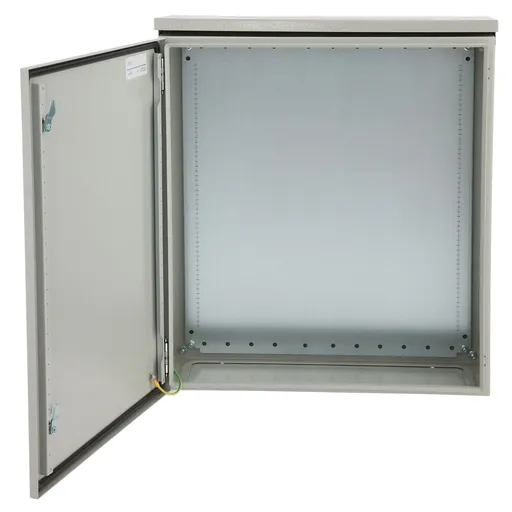 Electrical Enclosure, 24\'\' x 24\'\' x 8\'\', UL Certified NEMA 4 Outdoor Enclosure, IP65 Waterproof & Dustproof Cold-Rolled Carbon Steel Hinged Junction Box for Outdoor Indoor Use, with Rain H