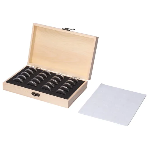 20 Grid Coin Collection Box Wooden Coin Protection Storage Box for Home Office Living Room