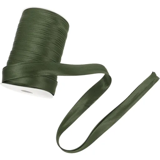 1 Roll Double Fold Satin Bias Tape for Sewing 2.5cm Green 50m