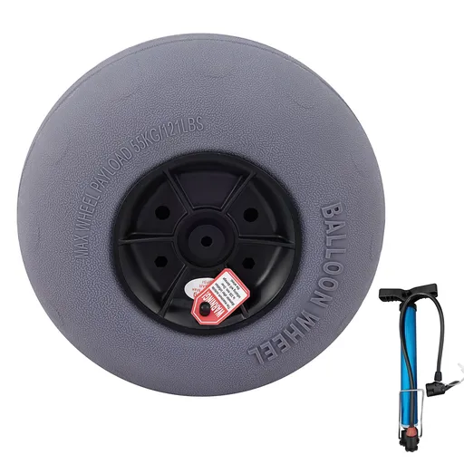 Beach Balloon Wheels, 13" Sand Tires with 32" Stainless Steel Axle, TPU Cart Tires for Kayak Dolly, Canoe Cart and Buggy with Air Pump, 2-Pack