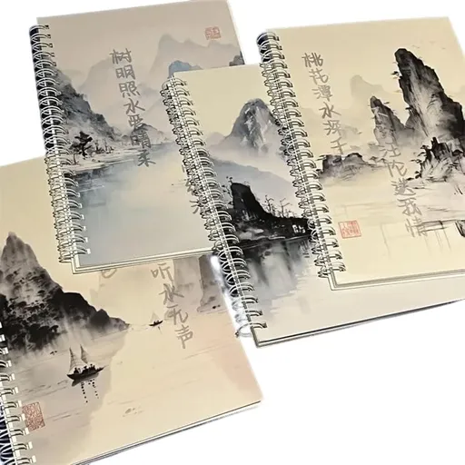 4Pcs Twin Coil Binding Notebook 100 Pages 80gsm Lined Paper College Ruled Notebook Journal Paper Note Book for Writing