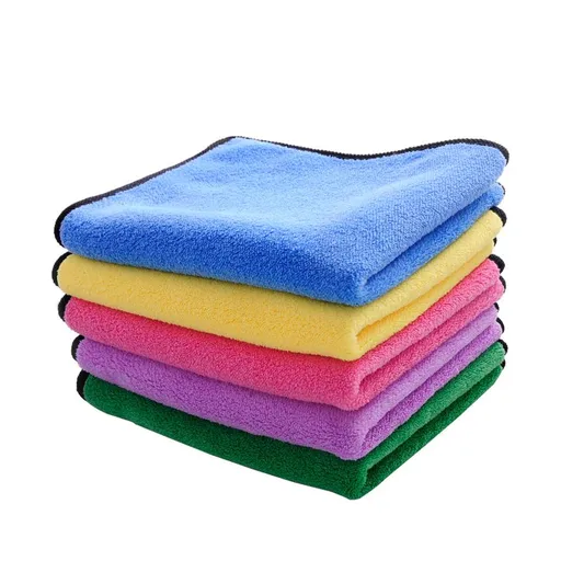 Car Wash Thick Microfiber Cleaning Cloth - 5Pcs Microfiber Towels Cleaning Supplies for Home Kitchen Towels Absorbent - 12x16