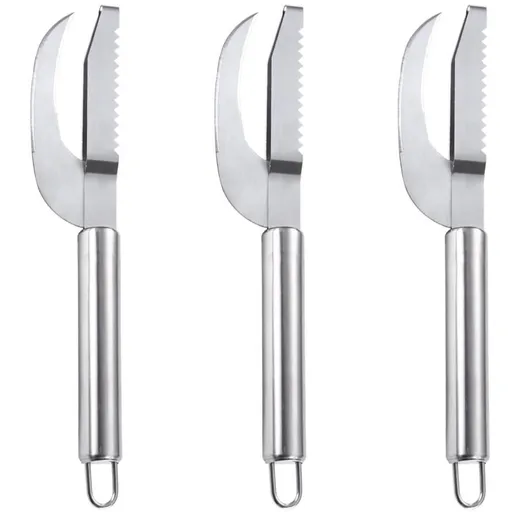Fish Scaler Remover Cutter Stainless Steel Sawtooth Remover with Handle Multi Functional Home Kitchen Tool
