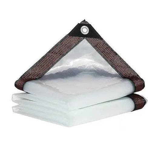 Transparent PE Tarpaulin | Windproof Waterproof Plastic Sheet | Thickened Tear-Resistant Sunproof Cover | Outdoor Rain Tarp for Camping & Protection (1-Pack)