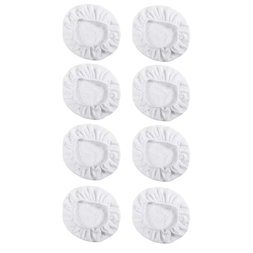 Cleaning Brush , 8Pack Car Polisher Pad Bonnet (5 to 6 Inches) Soft Microfiber Polishing Bonnet Buffing Pad Cover White