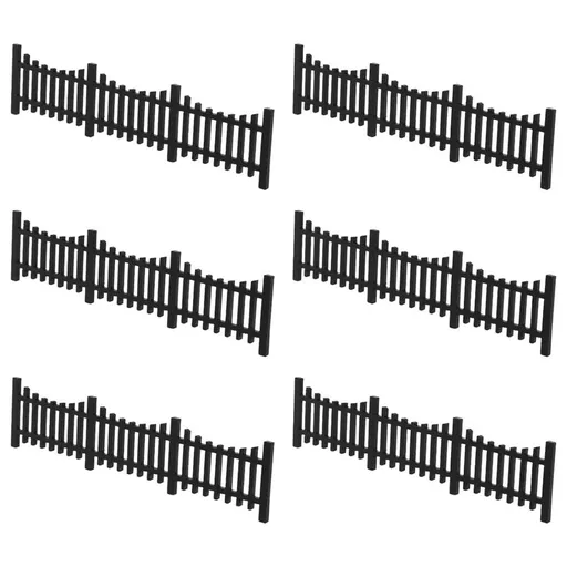 6-Piece Light Brown Wooden Dollhouse Fence Set for Model Building with Easy Assembly and Realistic Style