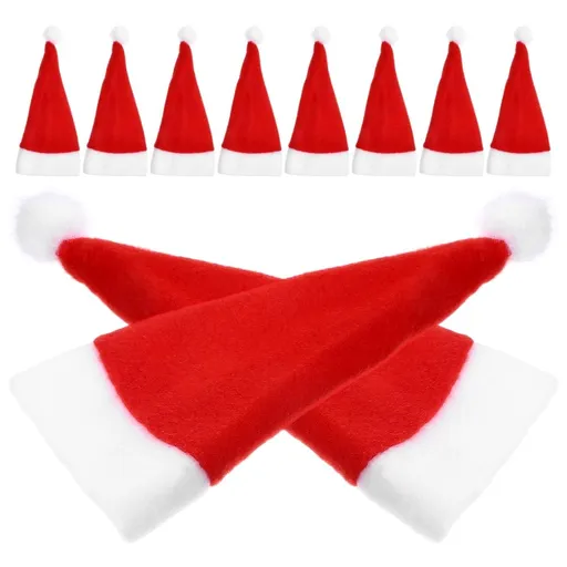 15Pcs Cutlery Holders Christmas Santa Hat Silverware Holders Red Non-Woven Fabric for Holiday Party and Gathering