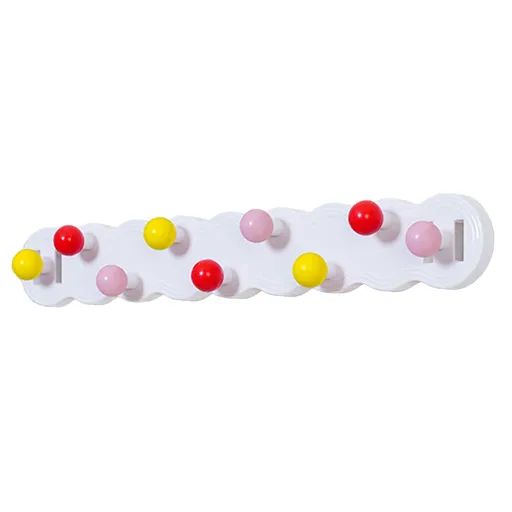Wall Mount Coat Rack, Rainbow Hooks For Boys And Girls, Cute Bathroom Decor, Colorful Backpack Hanger For Clothes, Hats, And Towels In Bedroom,Strong Adhesive Hanging Hook Nine Hooks A