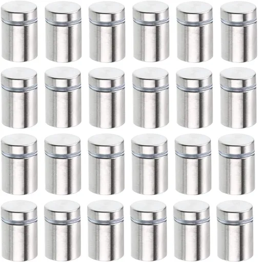 24 Pack Sign Standoff Screws 3/4 x 1 Inch, Advertising Glass Standoff Nail Hardware, Stainless Steel Standoffs for Glass Panel Plexiglass Picture