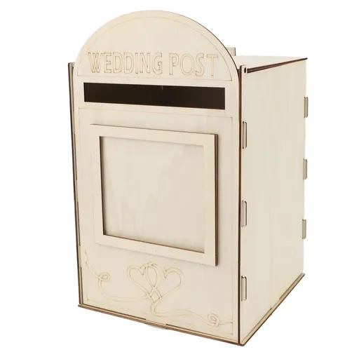 DIY Wooden Wedding Mailbox Post Box with Lock Key for Reception Wedding Anniversary Party Decoration JM01617