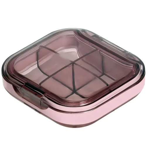 Portable Mini Pill Case Travel Dispensing Pill Organizer Household Food Grade Sealed Storage Medicine Box Small Transparent Pink