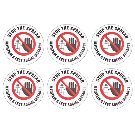 2 Sets Social Distancing Sign Keep Distance Wall Sticker for Home Supermarket Public Place